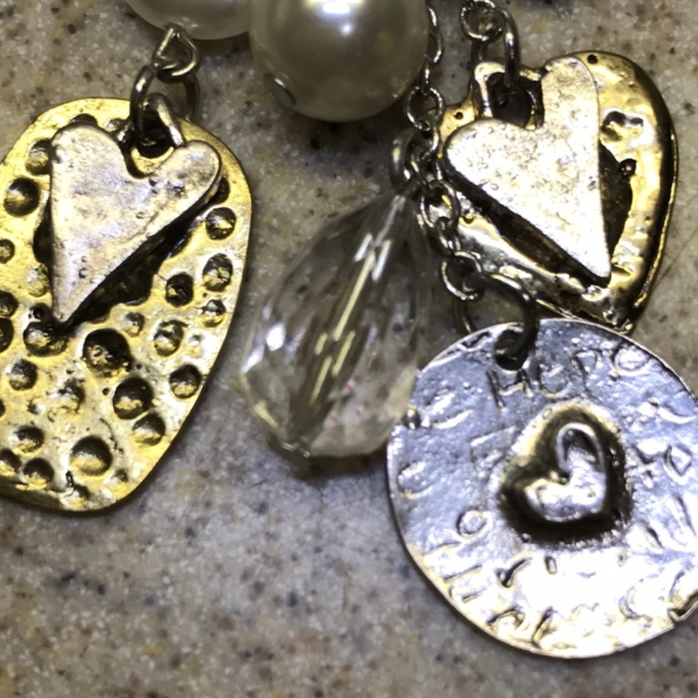 Bar Heart Pendant Gold/Silver tone Fashion Jewelry - Picture 4 of 5
